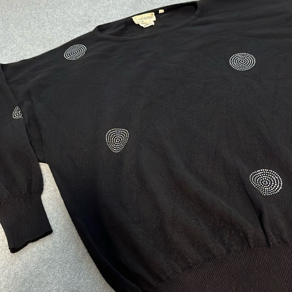 Vintage Gianni Versace Cashmere Sweater Womens Medium Rhinestones Old Money - Picture 13 of 15